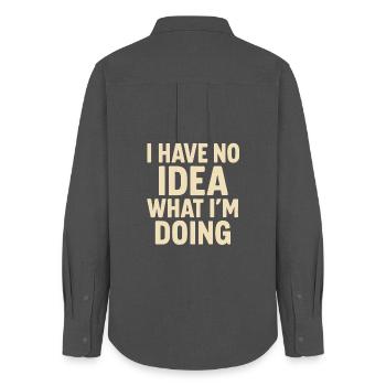 Staying immersed in joy - Women's Oxford Shirt - anthracite - Back - AI Model Female 172 light (172cm)
