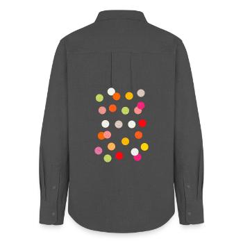 spotty Dans le besoin enfants enfants spotty spotted dots - Chemise Oxford Femme - charbon - Dos - AI Model Female 172 light (172cm)
