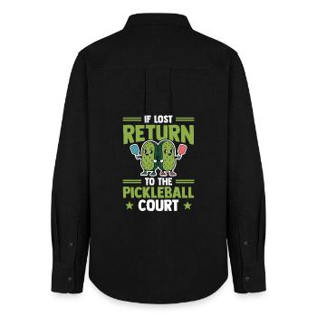Pickleball Concombre Combinaison Dinkball Tenue - Chemise Oxford Femme - noir - Dos - AI Model Female 172 light (172cm)