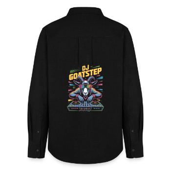DJ Goatstep Goat Rave EDM Dubstep Vibes - Women's Oxford Shirt - black - Back - AI Model Female 172 light (172cm)
