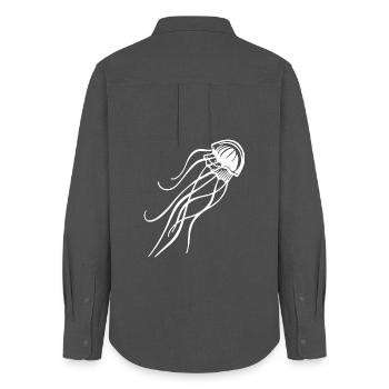 Jellyfish – Ocean & Beach Underwater World - Women's Oxford Shirt - anthracite - Back - AI Model Female 172 light (172cm)