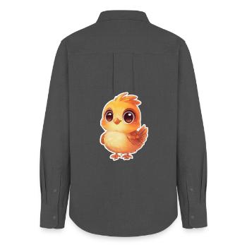 Chick - Women's Oxford Shirt - anthracite - Back - AI Model Female 172 light (172cm)
