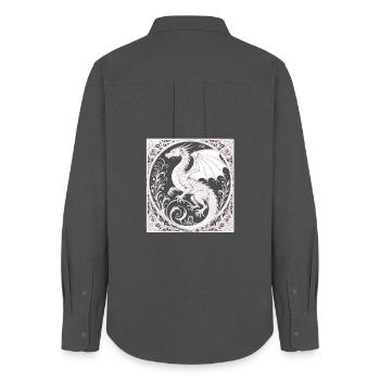 Dachen magic - Women's Oxford Shirt - anthracite - Back - AI Model Female 172 light (172cm)