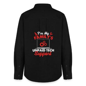 Der Go-to-Geek der unbezahlten Tech-Support-Familie - Frauen Oxford Hemd - Schwarz - Hinten - AI Model Female 172 light (172cm)
