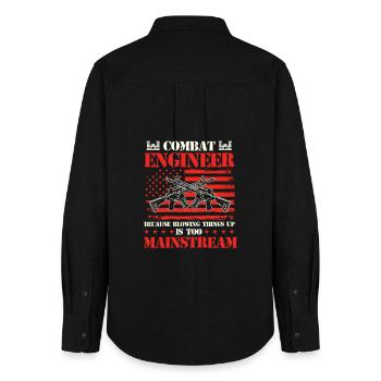 Combat Engineer Blowing Things Up Joke - Women's Oxford Shirt - black - Back - AI Model Female 172 light (172cm)