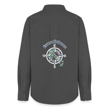 Exuma Bahamas Compass Graphic - Women's Oxford Shirt - anthracite - Back - AI Model Female 172 light (172cm)