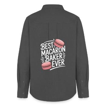 Macaron French Desserts - Women's Oxford Shirt - anthracite - Back - AI Model Female 172 light (172cm)
