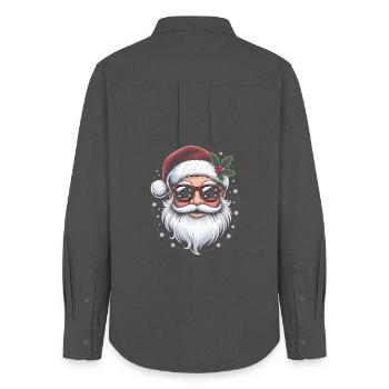 Hipster Santa with sunglasses - Women's Oxford Shirt - anthracite - Back - AI Model Female 172 light (172cm)