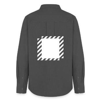  lines squares design - Women's Oxford Shirt - anthracite - Back - AI Model Female 172 light (172cm)