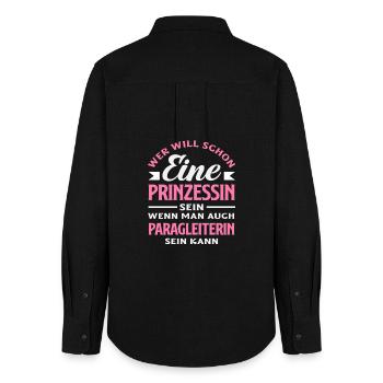 Prinzessin Gleitschirm Abenteuer Paragliding - Frauen Oxford Hemd - Schwarz - Hinten - AI Model Female 172 light (172cm)