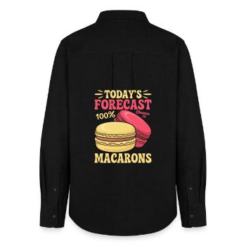 Macaron French Desserts - Women's Oxford Shirt - black - Back - AI Model Female 172 light (172cm)