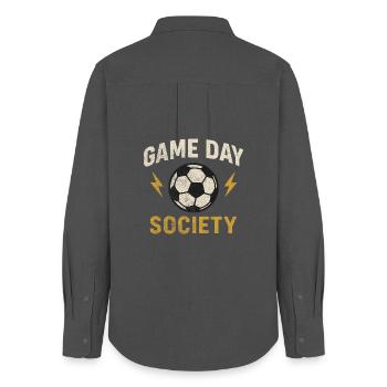 Game Day Society – Football Fan Design - Women's Oxford Shirt - anthracite - Back - AI Model Female 172 light (172cm)
