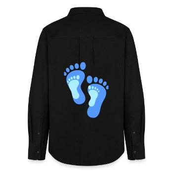 Family Footprints | Common Paths Vector - Women's Oxford Shirt - black - Back - AI Model Female 172 light (172cm)