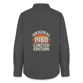 1980 Original Retro Edition - Women's Oxford Shirt - anthracite - Back - AI Model Female 172 light (172cm)