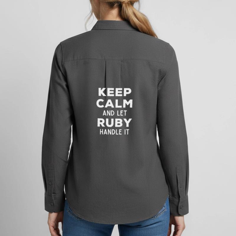 Keep Calm Let Ruby Fix It Funny Saying Women's Oxford Shirt
