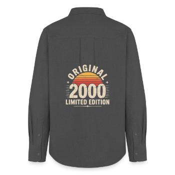 Sunset Retro 2000 Limited Edition - Women's Oxford Shirt - anthracite - Back - AI Model Female 172 light (172cm)