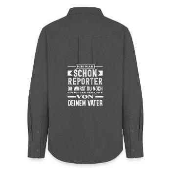 Occupation Work Experience Investigative Reporter - Women's Oxford Shirt - anthracite - Back - AI Model Female 172 light (172cm)