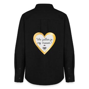 Tu vas beaucoup nous manquer - Chemise Oxford Femme - noir - Dos - AI Model Female 172 light (172cm)
