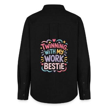 Girlfriend Profession Saying Funny Work Job Gift - Women's Oxford Shirt - black - Back - AI Model Female 172 light (172cm)