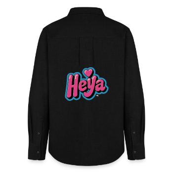 Heya Heart Bubble - Women's Oxford Shirt - black - Back - AI Model Female 172 light (172cm)