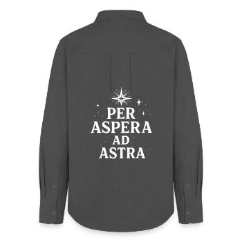 Per Aspera Ad Astra Latin Typography - Women's Oxford Shirt - anthracite - Back - AI Model Female 172 light (172cm)