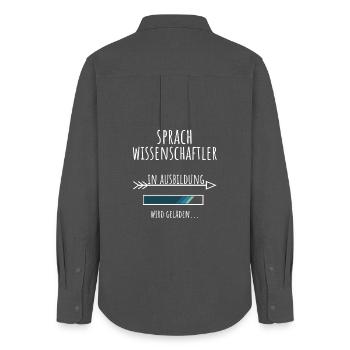 Linguistique Etudes Profession Éducation - Chemise Oxford Femme - charbon - Dos - AI Model Female 172 light (172cm)