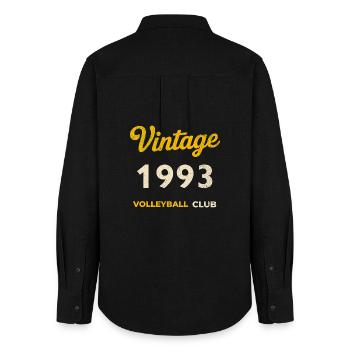 Millésime 1993 – Volleyball Club Rétro Année de naissance - Chemise Oxford Femme - noir - Dos - AI Model Female 172 light (172cm)