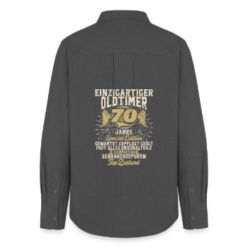 70 Years Unique Classic 70th Birthday - Women's Oxford Shirt - anthracite - Back - AI Model Female 172 light (172cm)