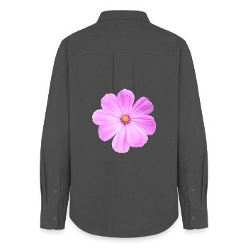 flower - Women's Oxford Shirt - anthracite - Back - AI Model Female 172 light (172cm)