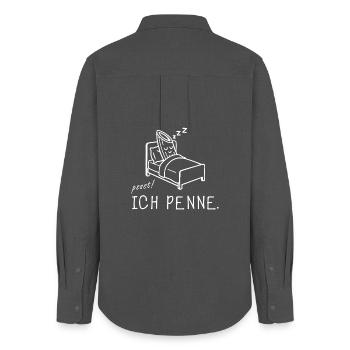 I Penne Funny Pasta Pun - Women's Oxford Shirt - anthracite - Back - AI Model Female 172 light (172cm)