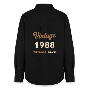Millésime 1988 – Whiskey Club Rétro Année de naissance - Chemise Oxford Femme - noir - Dos - AI Model Female 172 light (172cm)