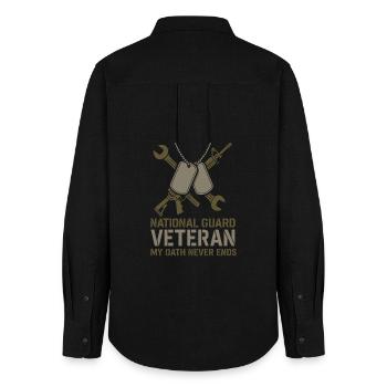 Army Veteran National Guard Veteran in - Women's Oxford Shirt - black - Back - AI Model Female 172 light (172cm)
