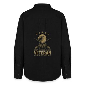Army Veteran National Guard Veteran in - Women's Oxford Shirt - black - Back - AI Model Female 172 light (172cm)