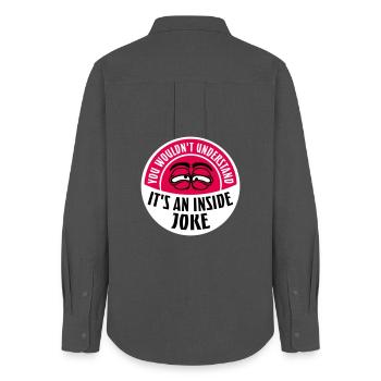 You Wouldn't Understand It's An Inside Joke Spruch - Frauen Oxford Hemd - Anthrazit - Hinten - AI Model Female 172 light (172cm)