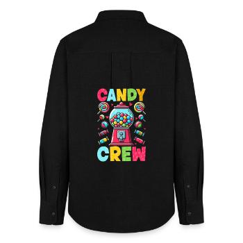 Candy Crew Decoration Candy Lover Sweet Tooth - Women's Oxford Shirt - black - Back - AI Model Female 172 light (172cm)