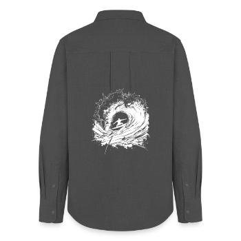 Energetic Surfing Art Surfer - Women's Oxford Shirt - anthracite - Back - AI Model Female 172 light (172cm)