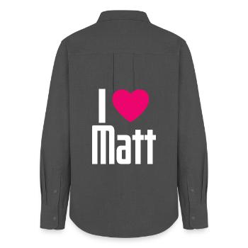 J’aime Matt Pink Heart J’aime Matt - Chemise Oxford Femme - charbon - Dos - AI Model Female 172 light (172cm)