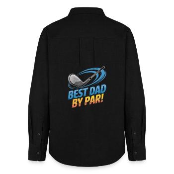 Bester Papa Auf Dem Golfplatz – Best Dad By Par - Frauen Oxford Hemd - Schwarz - Hinten - AI Model Female 172 light (172cm)