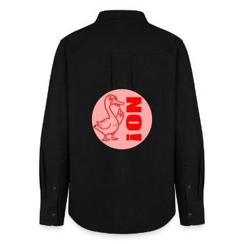 LUSTIGE GANS LEHRER NEIN - Frauen Oxford Hemd - Schwarz - Hinten - AI Model Female 172 light (172cm)