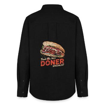 Doner Kebab Humour - Chemise Oxford Femme - noir - Dos - AI Model Female 172 light (172cm)