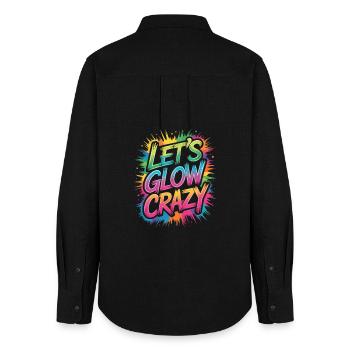 Lunettes de soleil rétro Let’s Glow Crazy - Chemise Oxford Femme - noir - Dos - AI Model Female 172 light (172cm)