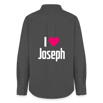 J’aime Joseph Coeur Rose J’aime Joseph - Chemise Oxford Femme - charbon - Dos - AI Model Female 172 light (172cm)
