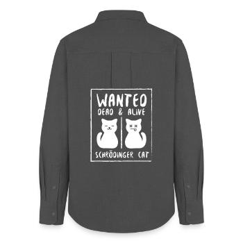 Le chat de Schrödinger - Chemise Oxford Femme - charbon - Dos - AI Model Female 172 light (172cm)