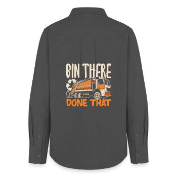Garbage Day is my favorite day - Women's Oxford Shirt - anthracite - Back - AI Model Female 172 light (172cm)