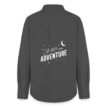 Vanlife- - Lets start a new Adventure - Women's Oxford Shirt - anthracite - Back - AI Model Female 172 light (172cm)