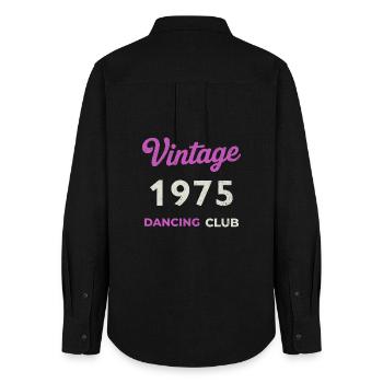 Vintage 1975 – Dancing Club Retro Birth Year - Women's Oxford Shirt - black - Back - AI Model Female 172 light (172cm)