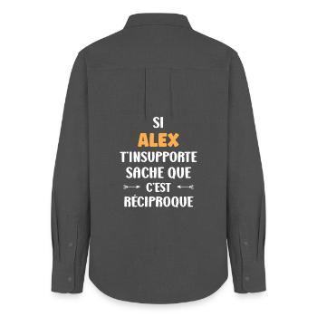 If Alex can't stand you reciprocal - Women's Oxford Shirt - anthracite - Back - AI Model Female 172 light (172cm)