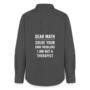 Dear Math Grow Up Solve Your Own Problems Funny - Women's Oxford Shirt - anthracite - Back - AI Model Female 172 light (172cm)