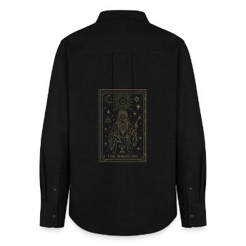 Mystische Tarotkarte The Magician Design - Frauen Oxford Hemd - Schwarz - Hinten - AI Model Female 172 light (172cm)