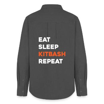 Eat Sleep Kitbash Repeat - Women's Oxford Shirt - anthracite - Back - AI Model Female 172 light (172cm)